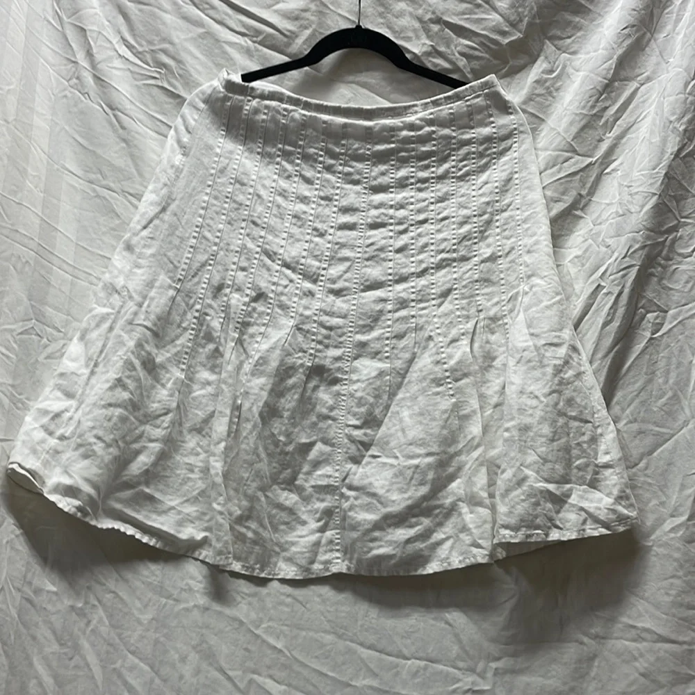 White linen Ann Taylor LOFT size 6 skirt lined w/zipper - Picture 1 of 6